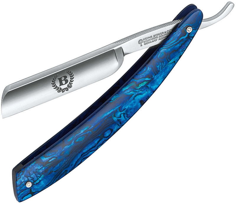 Boker Paua Razor Folding Knife 3" Satin Finish O1 Steel Blade Blue Abalone Handle 140554 -Boker - Survivor Hand Precision Knives & Outdoor Gear Store