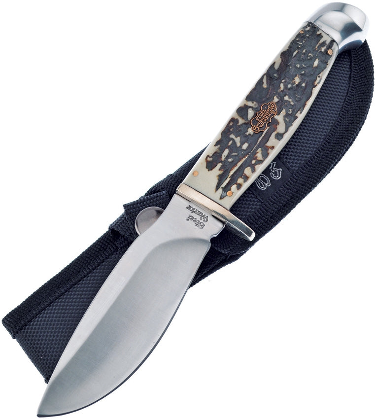 Frost Cutlery Trapper Skinner Fixed Knife 4.25" Stainless Steel Blade Stag Bone Resin Handle W601SBR -Frost Cutlery - Survivor Hand Precision Knives & Outdoor Gear Store