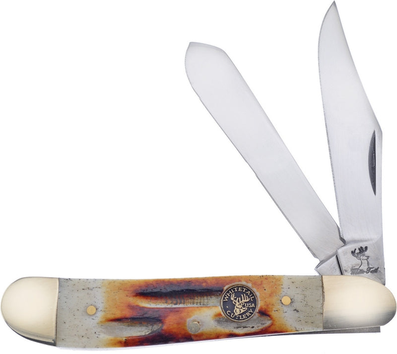 Frost Cutlery Dog Leg Trapper Pocket Knife Stainless Steel/Clip/Spey Blades Second Cut Bone Handle T951SC -Frost Cutlery - Survivor Hand Precision Knives & Outdoor Gear Store