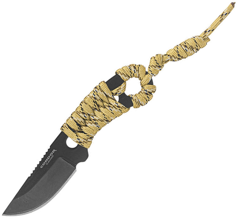 Condor Carlitos Neck Fixed Knife 2.5" 1075HC Steel Blade Desert Tan Cord Wrapped Handle TK80825HC -Condor - Survivor Hand Precision Knives & Outdoor Gear Store