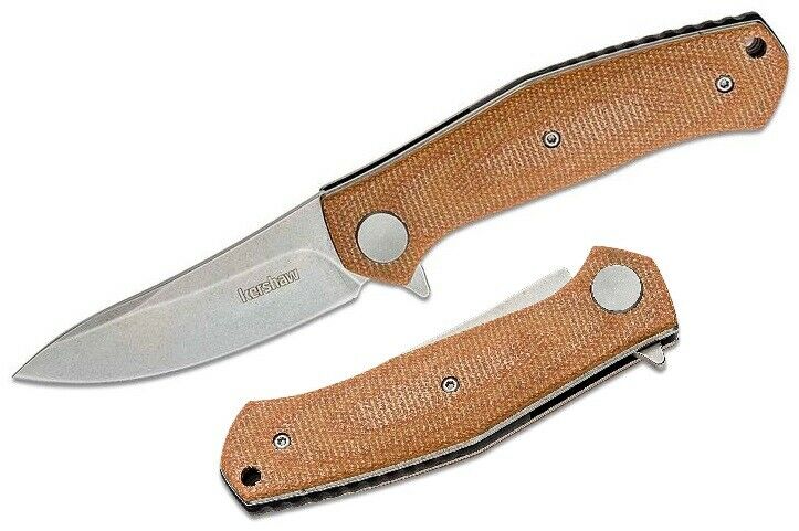 Kershaw Concierge Folding Knife 3.25" D2 Steel Blade Brown Canvas Micarta Handle 4020MIB -Kershaw - Survivor Hand Precision Knives & Outdoor Gear Store