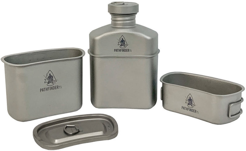 Pathfinder Canteen Cooking Kit Canteen/Cup/Cup Lid Titanium Construction 206 -Pathfinder - Survivor Hand Precision Knives & Outdoor Gear Store