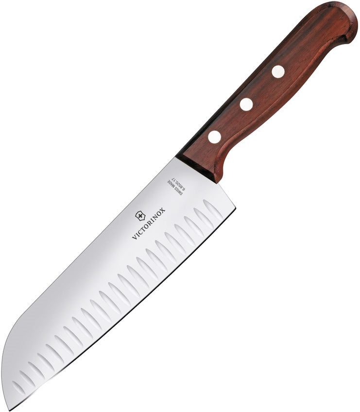 Victorinox Santoku Granton Kitchen Knife 7" Stainless Steel Blade Rosewood Handle 6852017 -Victorinox - Survivor Hand Precision Knives & Outdoor Gear Store