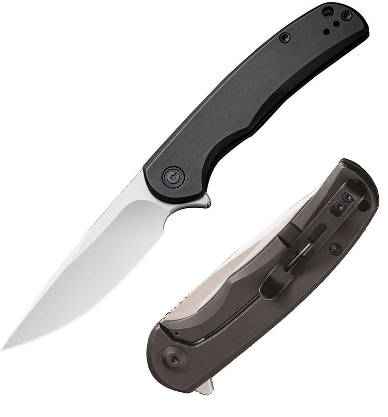 Civivi NOx Framelock Folding Knife 3" Nitro-V Steel Blade Black Stainless Steel Handle C2110B -Civivi - Survivor Hand Precision Knives & Outdoor Gear Store