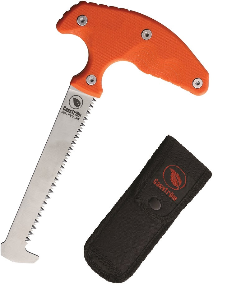 Casstrom No.11 Field Saw Fixed Knife 4.25" Stainless Steel Blade Orange G10 Handle I133116 -Casstrom - Survivor Hand Precision Knives & Outdoor Gear Store