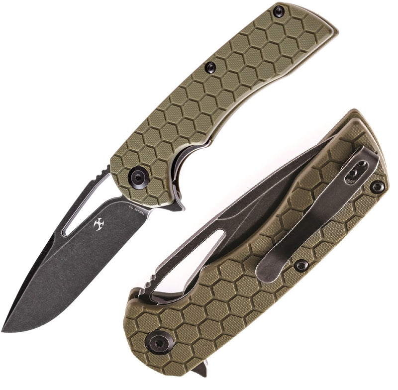 Kansept Knives Kyro Frame Folding Knife 3.5" D2 Tool Steel Blade Green G10 Handle 1001A6 -Kansept Knives - Survivor Hand Precision Knives & Outdoor Gear Store