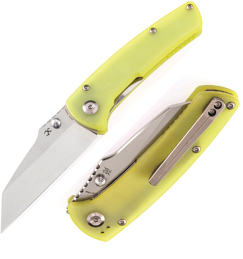 Kansept Knives Street Yellow Folding Knife 3.5" 154CM Steel Blade G-10 Handle 1015B3 -Kansept Knives - Survivor Hand Precision Knives & Outdoor Gear Store