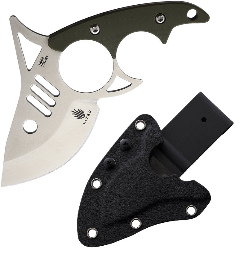 Kizer Cutlery The Shark Fixed Knife 2.5" Bohler N690 Steel Blade Green G10 Handle 1043N1 -Kizer Cutlery - Survivor Hand Precision Knives & Outdoor Gear Store