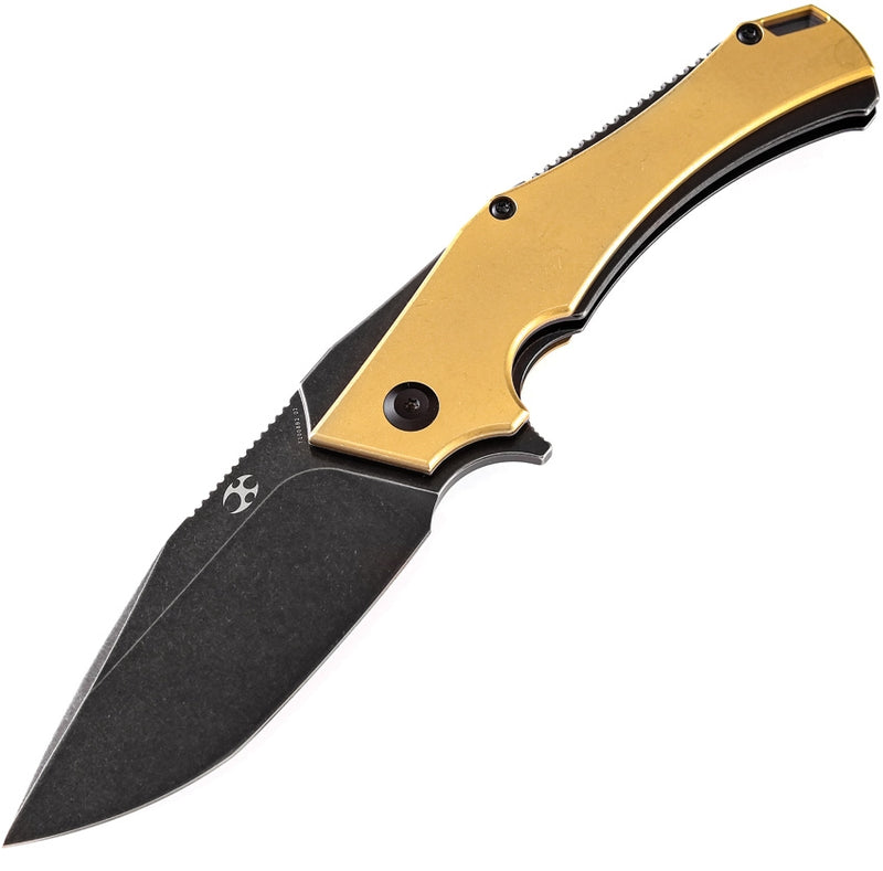 Kansept Helix Frame Folding Knife 3.75" D2 Tool Steel Blade Stainless / Brass Handle 1008B2 -Kansept Knives - Survivor Hand Precision Knives & Outdoor Gear Store