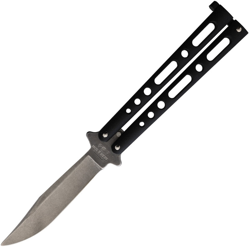 Bear & Son Butterfly Folding Knife 3.25" 440 Steel Blade Black Powder Coated Zinc Handle 117BSW -Bear & Son - Survivor Hand Precision Knives & Outdoor Gear Store