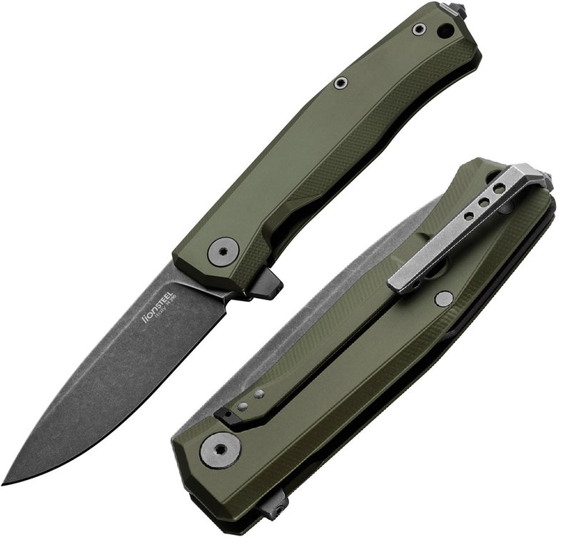 LionSTEEL Myto Framelock Folding Knife 3.25" M390 Steel Blade Aluminum Handle TMT01AGB -LionSTEEL - Survivor Hand Precision Knives & Outdoor Gear Store