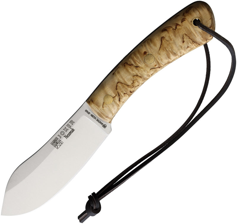 Joker Nessmuk Fixed Knife 4.5" Sandvik 14C28N Steel Full Tang Blade Curly Birch Handle RCL136 -Joker - Survivor Hand Precision Knives & Outdoor Gear Store