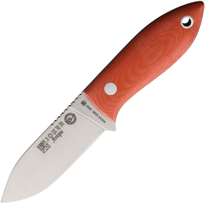 Joker Avispa Fixed Knife 3.25" Sandvik 14C28N Steel Blade Orange Micarta Handle CN117 -Joker - Survivor Hand Precision Knives & Outdoor Gear Store