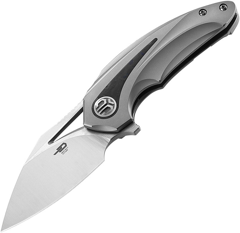 Bestech Knives Nuke Frame Folding Knife 2.63" M390 Steel Blade Gray Titanium/CF Handle T2107A -Bestech Knives - Survivor Hand Precision Knives & Outdoor Gear Store