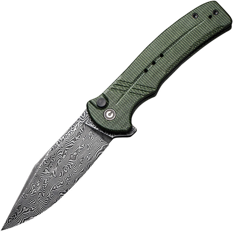 Civivi Cogent Folding Knife 3.5" Damascus Steel Blade Green Micarta Handle C20038DDS1 -Civivi - Survivor Hand Precision Knives & Outdoor Gear Store