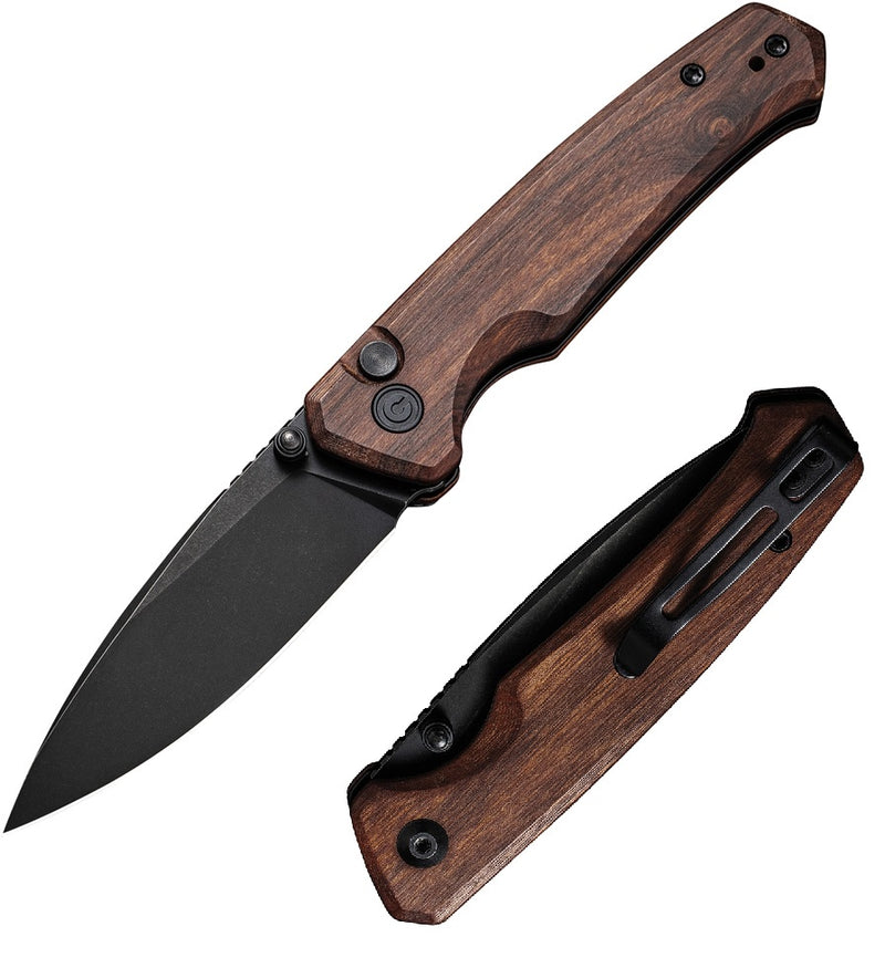 Civivi Altus Button Lock Folding Knife 3" Nitro-V Steel Blade Cuibourtia Wood Handle C200763 -Civivi - Survivor Hand Precision Knives & Outdoor Gear Store