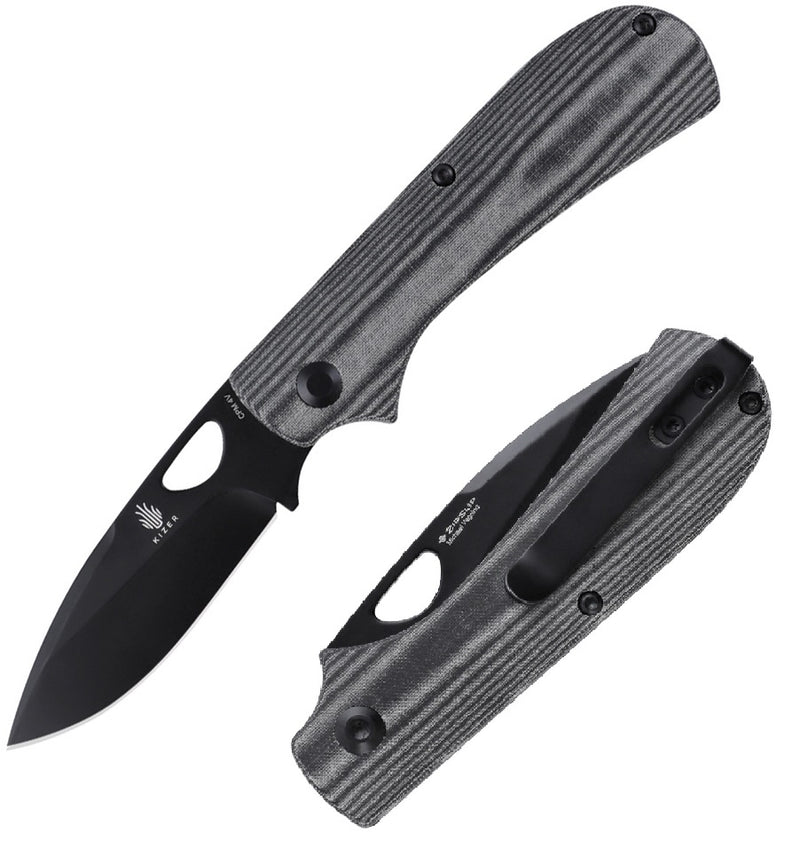 Kizer Cutlery Zipslip Folding Knife 2.75" CPM-4V Steel Blade Black Micarta Handle V3507N4 -Kizer Cutlery - Survivor Hand Precision Knives & Outdoor Gear Store