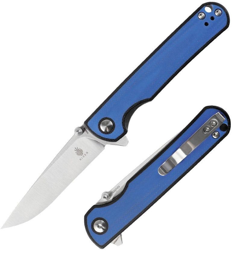 Kizer Cutlery Rapids Folding Knife 3.5" 154CM Steel Blade Black/Blue G10 Handle V3594FC1 -Kizer Cutlery - Survivor Hand Precision Knives & Outdoor Gear Store