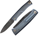 LionSTEEL Thrill Folding Knife 3.13" Damascus Steel Blade Blue Titanium Handle TTLDBL -LionSTEEL - Survivor Hand Precision Knives & Outdoor Gear Store