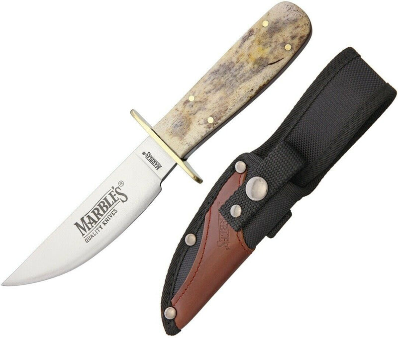 Marbles Cowboy Fixed Knife 4.25" Stainless Steel Blade Appaloosa Bone Handle 318 -Marbles - Survivor Hand Precision Knives & Outdoor Gear Store