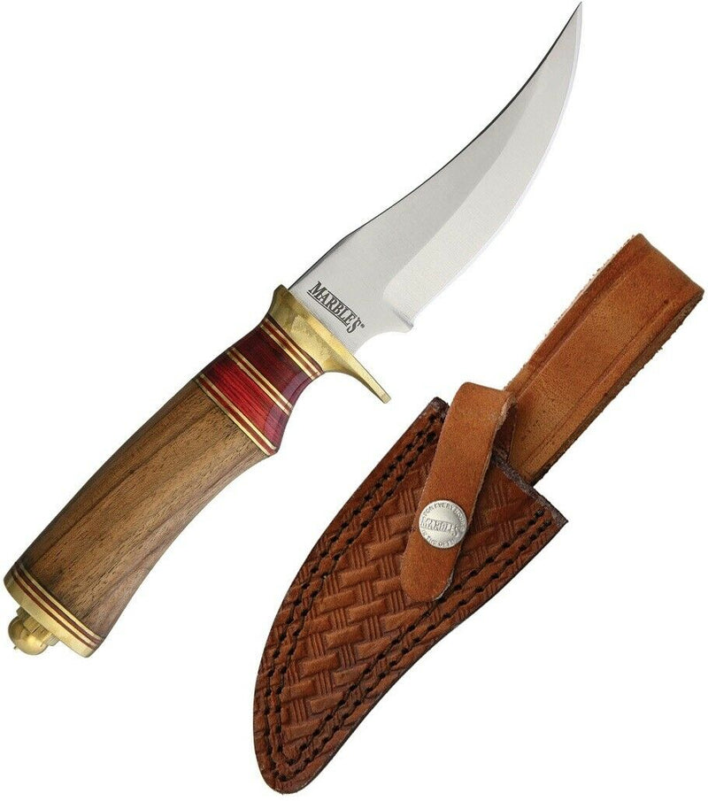 Marbles Hunting Fixed Knife 4.5" Upswept Stainless Steel Blade Brown Wood Handle 573 -Marbles - Survivor Hand Precision Knives & Outdoor Gear Store