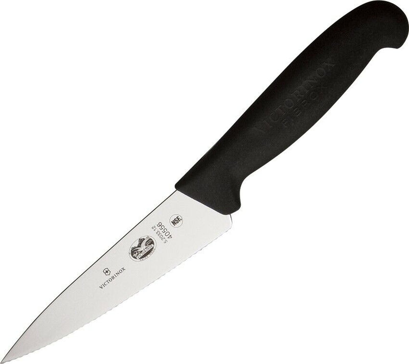 Victorinox Chef's Fixed Knife 5" Stainless Steel Blade Black Fibrox Handle 5203312 -Victorinox - Survivor Hand Precision Knives & Outdoor Gear Store