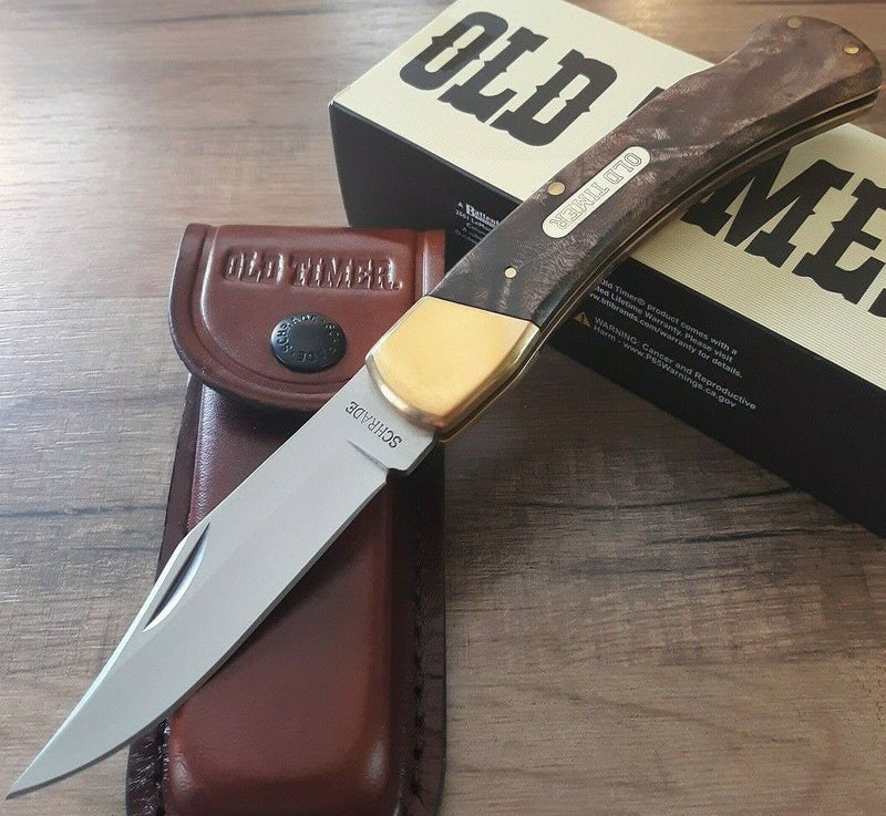 Schrade Old Timer Golden Bear Lockback Folding Knife Stainless Blade Desert Iron Wood Handle 6OTW -Schrade - Survivor Hand Precision Knives & Outdoor Gear Store