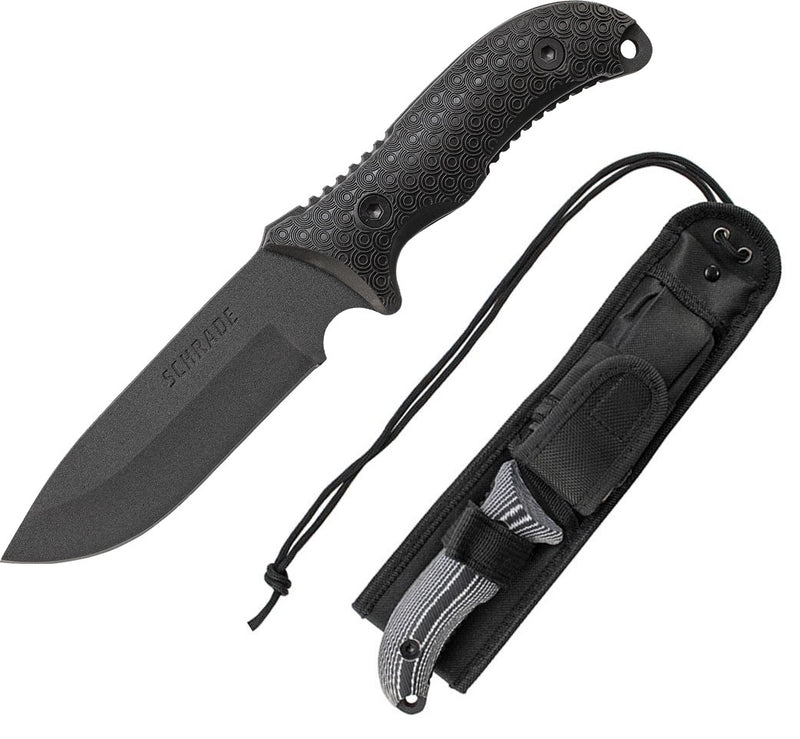 Schrade Frontier Fixed Knife 5.25" 1095 High Carbon Steel Drop Full Tang Blade Black TPE Handle SCHF36 -Schrade - Survivor Hand Precision Knives & Outdoor Gear Store