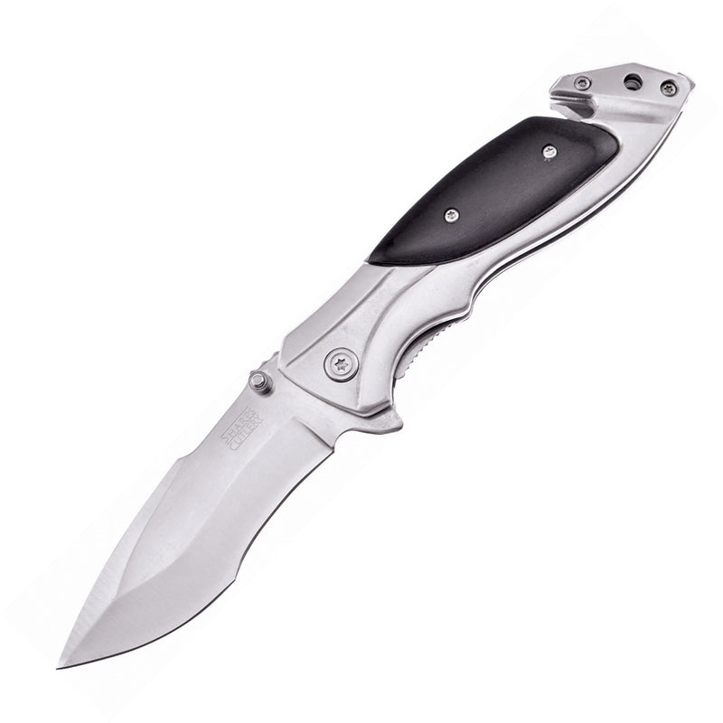 Frost Cutlery Linerlock Folding Knife 3.5" Stainless Blade Stainless/Pakkawood HP131BPW -Frost Cutlery - Survivor Hand Precision Knives & Outdoor Gear Store