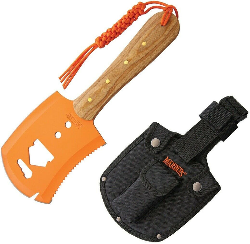 Marbles Chopper Orange Shovel Fixed Knife 4.25" Stainless Steel Full Tang Blade Wood Handle 557 -Marbles - Survivor Hand Precision Knives & Outdoor Gear Store