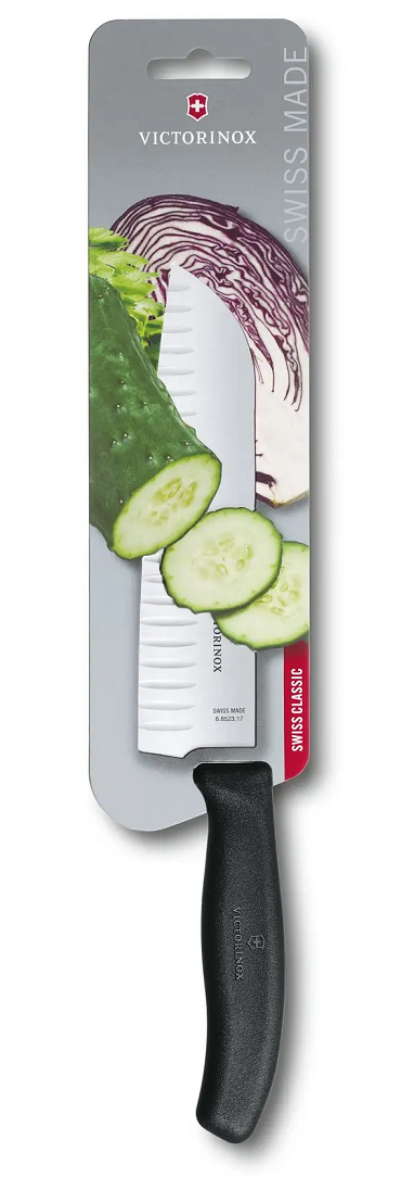 Victorinox Santoku Knife 6.7" Carbon Steel Fluted Blade Thermoplastic TPE Handle 6852317 -Victorinox - Survivor Hand Precision Knives & Outdoor Gear Store