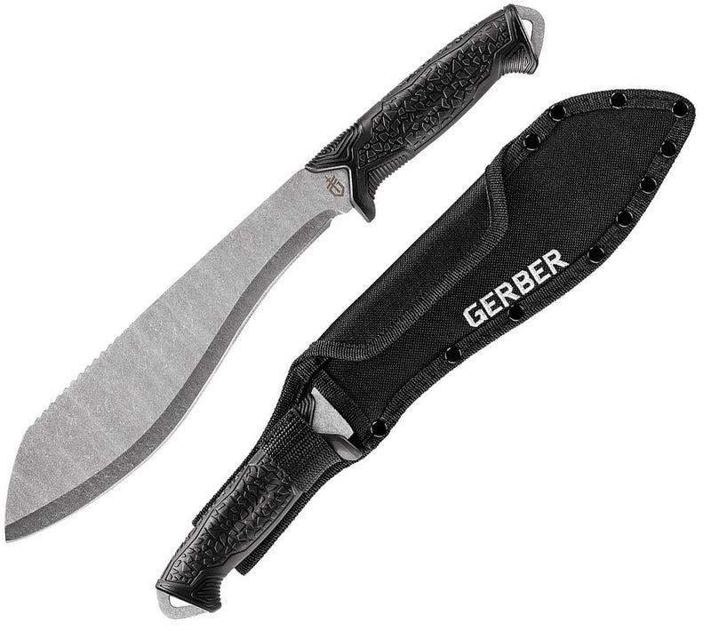 Gerber Versafix Machete Fixed Knife 9" Stainless Steel Blade Black Rubberized/Polypropylene Handle 3474 -Gerber - Survivor Hand Precision Knives & Outdoor Gear Store