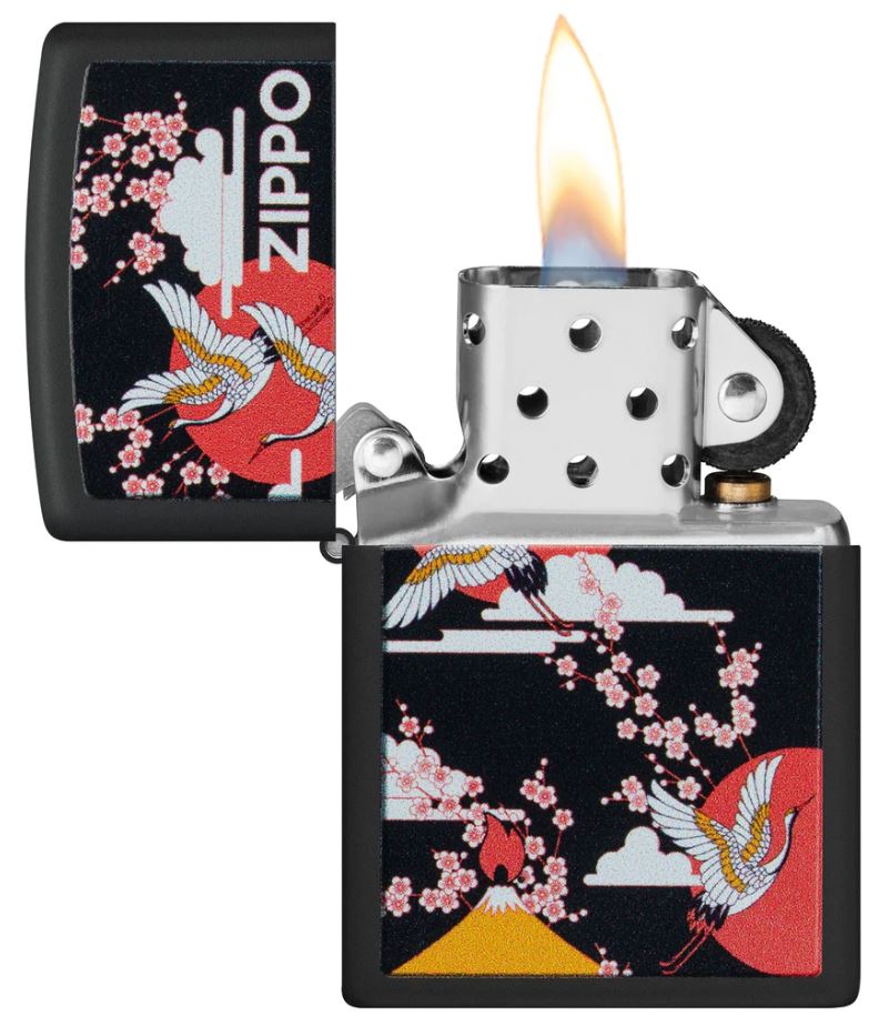 Zippo Crane Lighter Black Matte All Metal Construction Dimensions: 2.25" x 1.5" 23777 -Zippo - Survivor Hand Precision Knives & Outdoor Gear Store