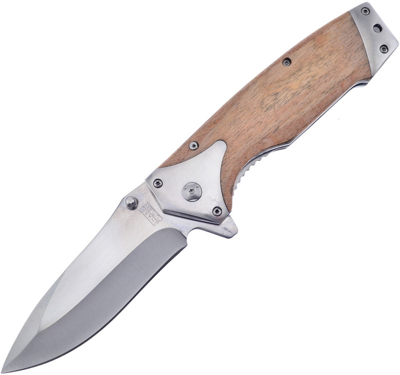 Frost Cutlery Linerlock Folding Knife 4" Stainless Steel Blade Olive Wood Handle HP132OW -Frost Cutlery - Survivor Hand Precision Knives & Outdoor Gear Store