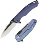 QSP Knife Woodpecker Folding Knife 3.75" Bohler M390 Steel Blade Purple Titanium Handle 116C -QSP Knife - Survivor Hand Precision Knives & Outdoor Gear Store