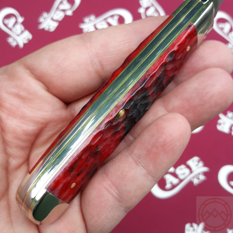 Case XX Trapper Pocket Knife Stainless Blades Crimson Peach Seed Jigged Bone 27380 -Case Cutlery - Survivor Hand Precision Knives & Outdoor Gear Store