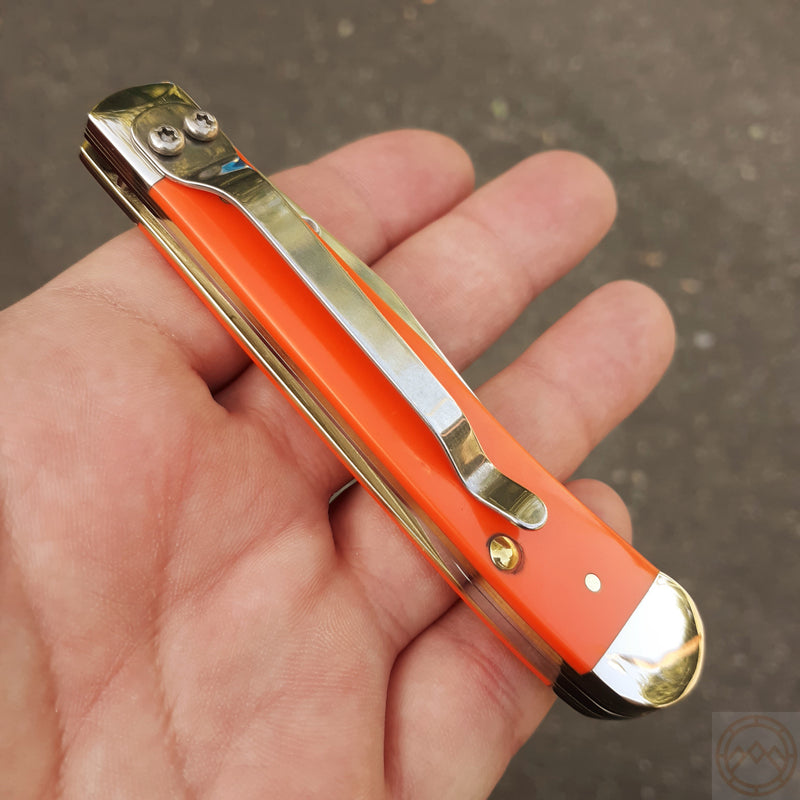 Case XX Kickstart Trapperlock Folding Knife 3.3" Stainless Blade Orange Synthetic Handle 80511 -Case Cutlery - Survivor Hand Precision Knives & Outdoor Gear Store