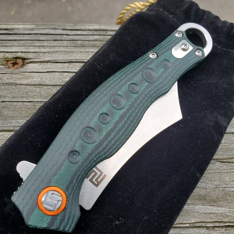 Artisan Cutlery Corsair Linerlock Folding Knife 2.88" D2 Tool Steel Blade Black/Green G10 Handle -Artisan Cutlery - Survivor Hand Precision Knives & Outdoor Gear Store