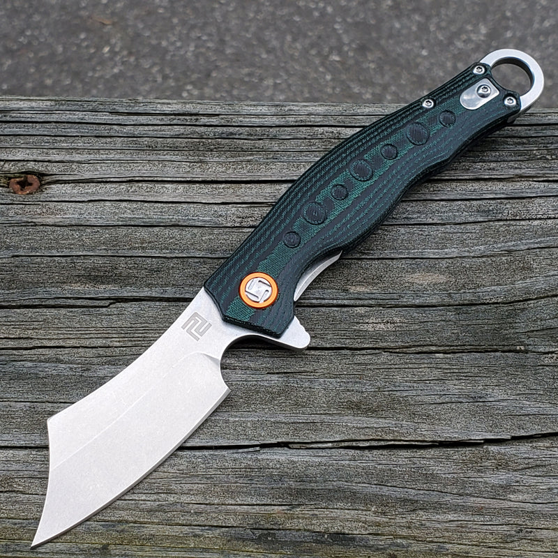 Artisan Cutlery Corsair Linerlock Folding Knife 2.88" D2 Tool Steel Blade Black/Green G10 Handle -Artisan Cutlery - Survivor Hand Precision Knives & Outdoor Gear Store