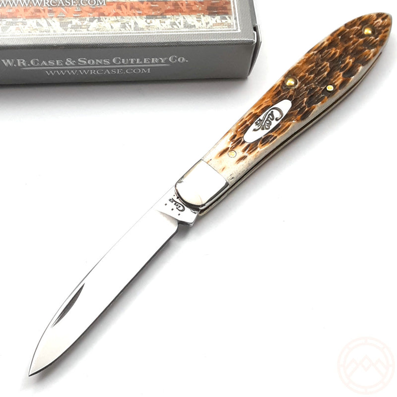 Case XX Teardrop Jack Folding Knife 2.44" Stainless Blade Amber Bone Handle 00246 -Case Cutlery - Survivor Hand Precision Knives & Outdoor Gear Store