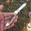 Case XX Cutlery Canoe Pocket Knife Carbon Steel Blades Amber Jigged Bone Handle 00263 -Case Cutlery - Survivor Hand Precision Knives & Outdoor Gear Store