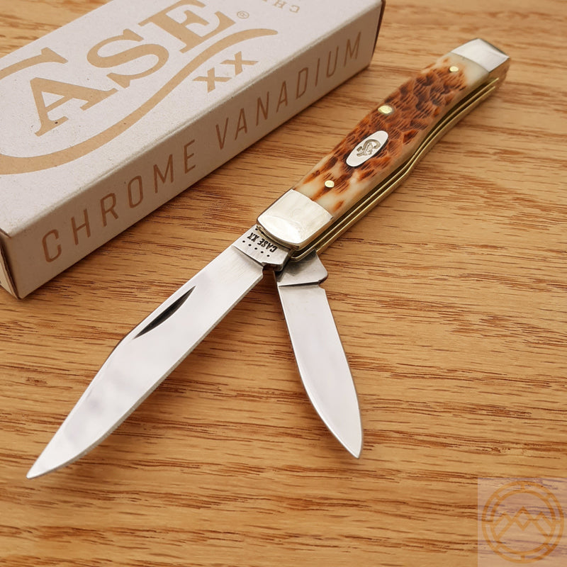 Case XX Cutlery Small Texas Jack Pocket Knife Chrome Vanadium Blades Bone Handle 00077 -Case Cutlery - Survivor Hand Precision Knives & Outdoor Gear Store