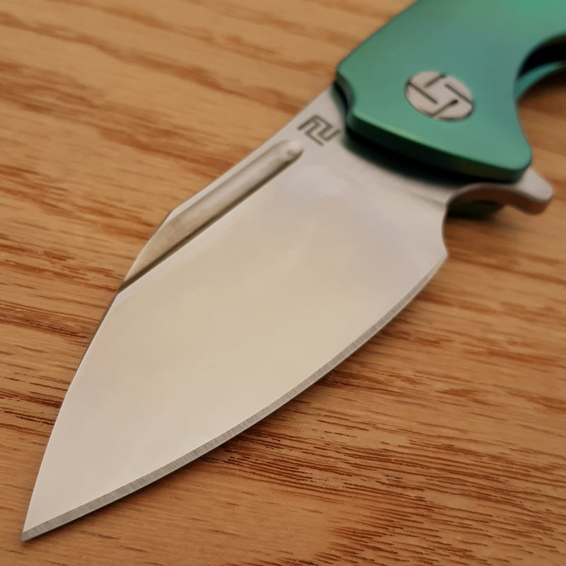 Artisan Cutlery Wren Framelock Folding Knife 3" S35VN Steel Blade Green Titanium Handle 1825GGNS -Artisan Cutlery - Survivor Hand Precision Knives & Outdoor Gear Store