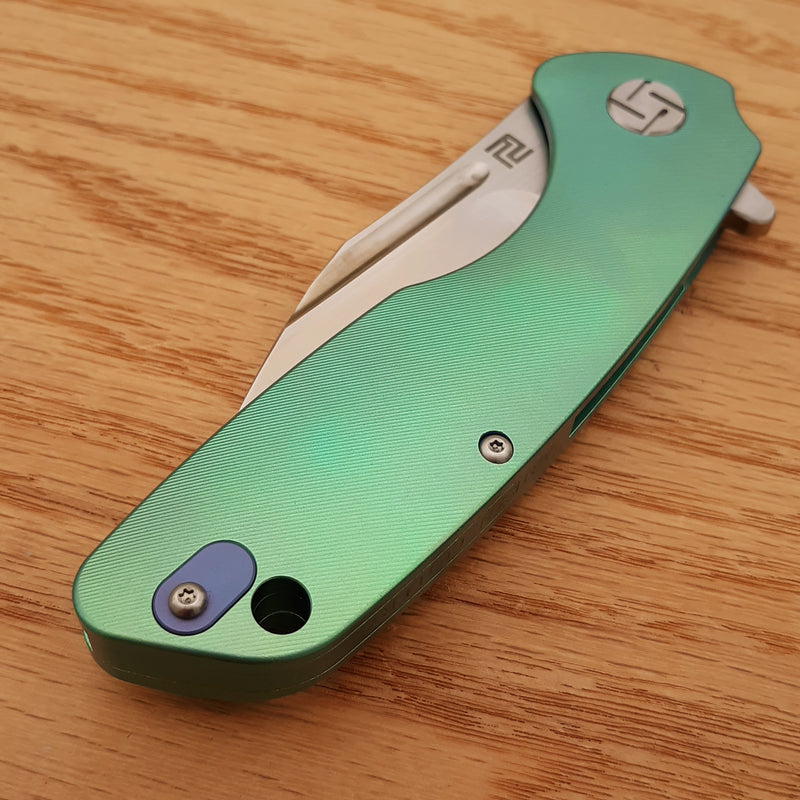 Artisan Cutlery Wren Framelock Folding Knife 3" S35VN Steel Blade Green Titanium Handle 1825GGNS -Artisan Cutlery - Survivor Hand Precision Knives & Outdoor Gear Store