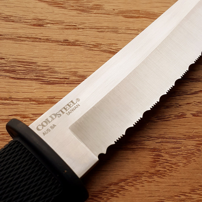 Cold Steel Kobun Serrated Fixed Knife 5.5" AUS-8A Steel Blade Black Kray-Ex Handle 17TS -Cold Steel - Survivor Hand Precision Knives & Outdoor Gear Store