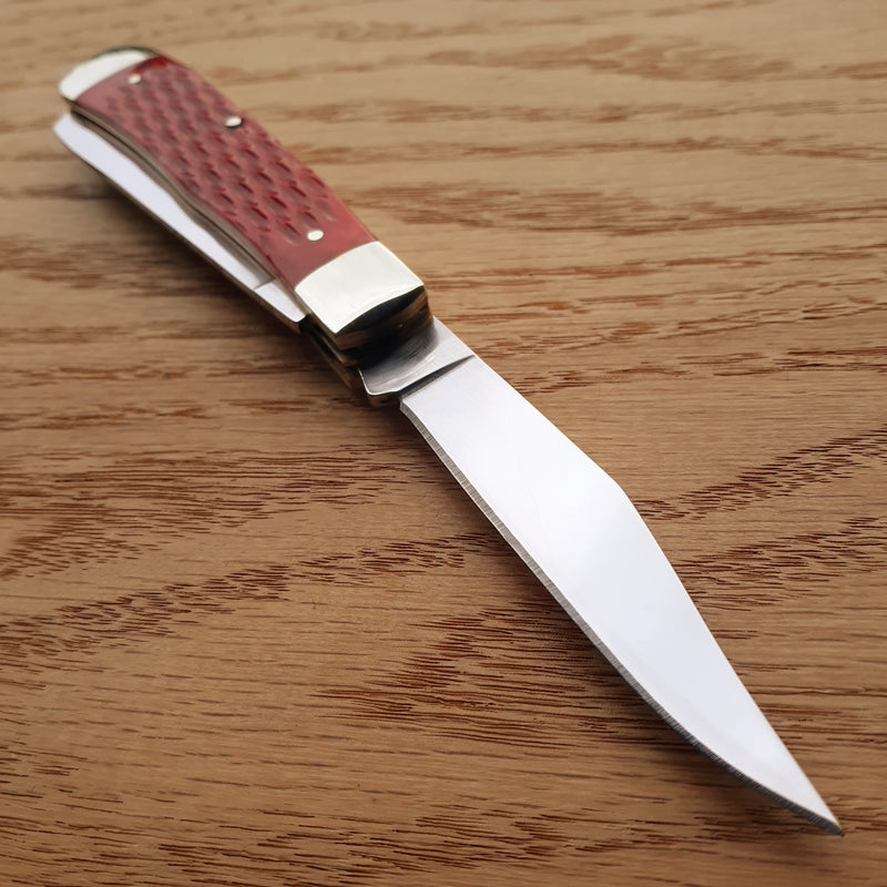 Boker Trapper Folding Knife Stainless Steel Blades Red Jigged Bone Handle 110747 -Boker - Survivor Hand Precision Knives & Outdoor Gear Store