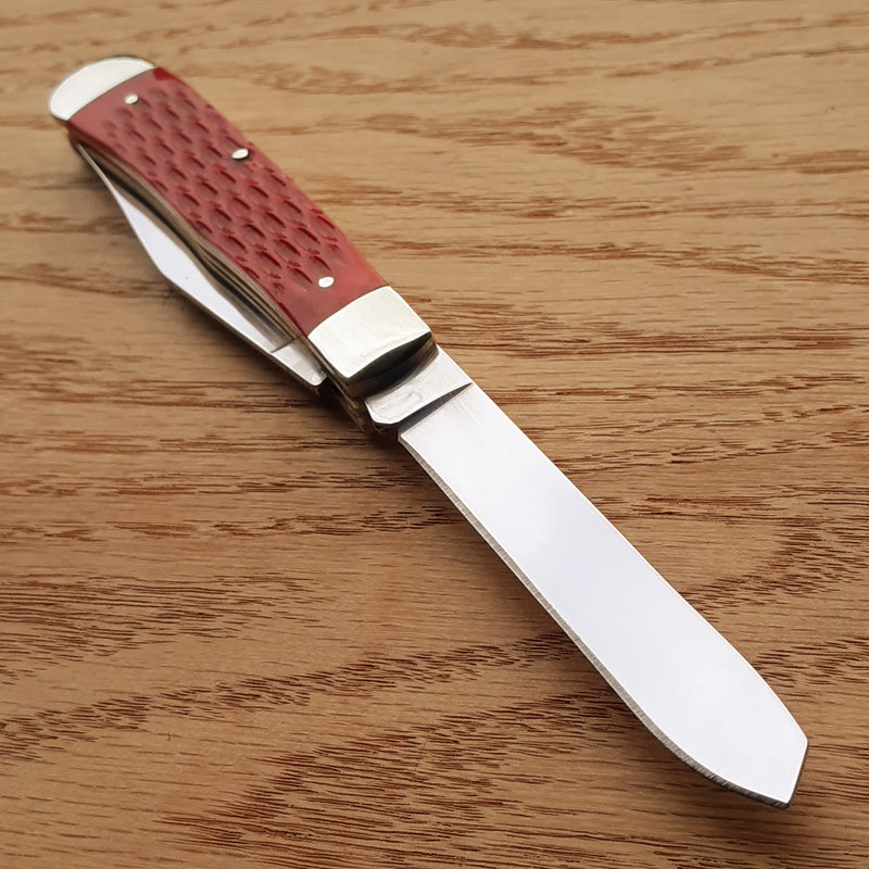 Boker Trapper Folding Knife Stainless Steel Blades Red Jigged Bone Handle 110747 -Boker - Survivor Hand Precision Knives & Outdoor Gear Store