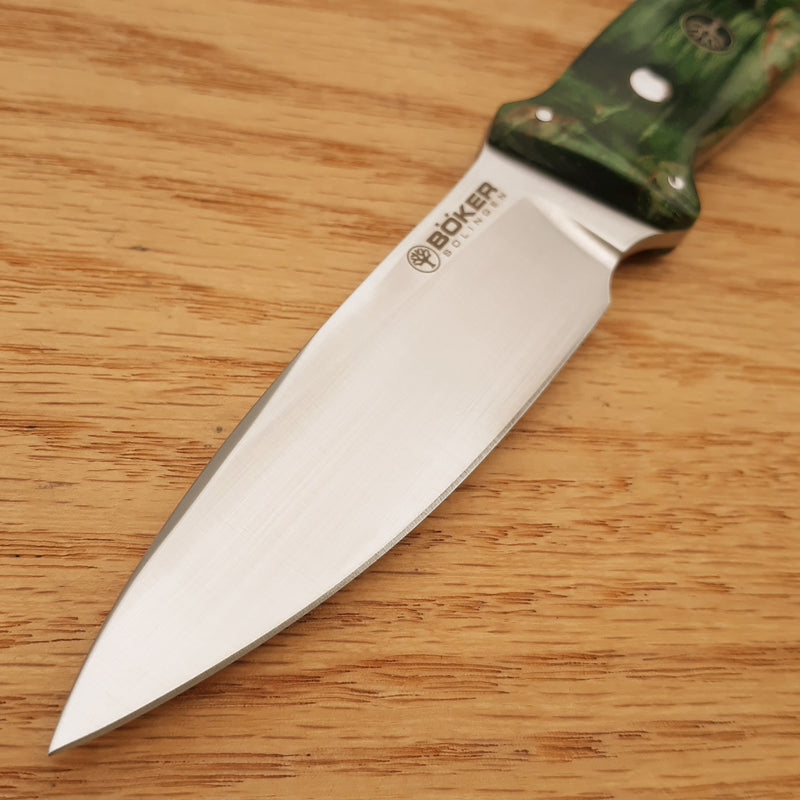 Boker Cub Fixed Knife 3.75" Bohler N690 Steel Blade Green Curly Birch Handle 128661 -Boker - Survivor Hand Precision Knives & Outdoor Gear Store