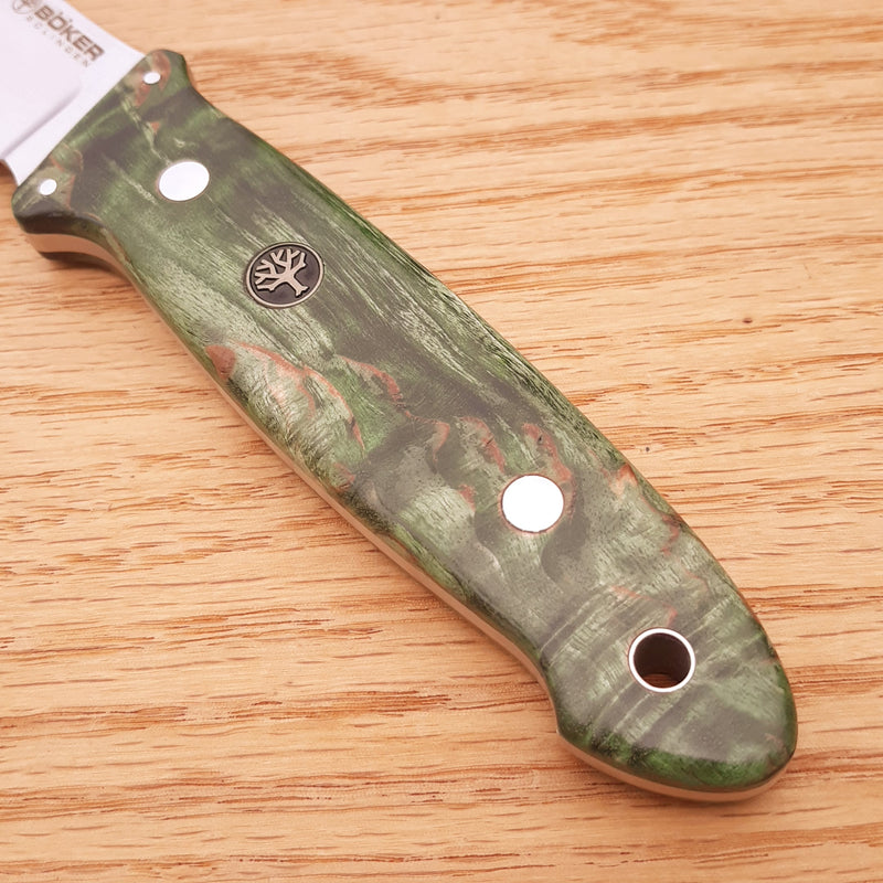 Boker Cub Fixed Knife 3.75" Bohler N690 Steel Blade Green Curly Birch Handle 128661 -Boker - Survivor Hand Precision Knives & Outdoor Gear Store