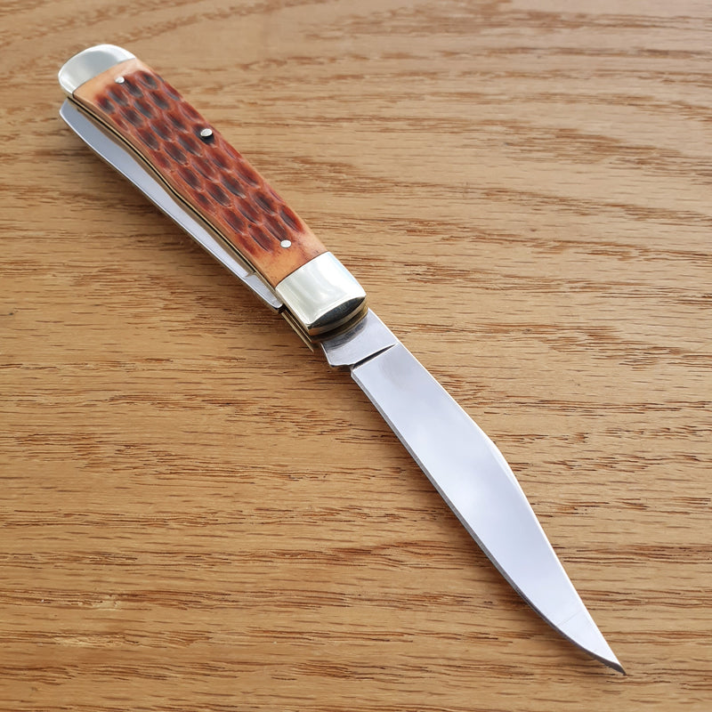 Boker Trapper Pocket Knife High Carbon Steel Blades Brown Jigged Bone Handle 110732 -Boker - Survivor Hand Precision Knives & Outdoor Gear Store